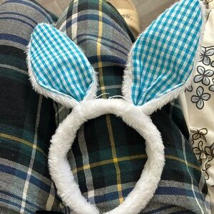 Nike White and Blue Fuzzy Headband